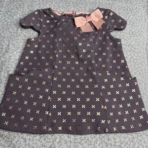 Catherine Malandrino Mini Gray and Rose Gold Dress Size 3-6 Months